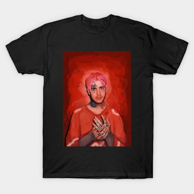 Lil Peep Digital Portrait T-Shirt by StrayArte